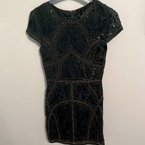 Emerald green sequined  Lulu’s cocktail dress